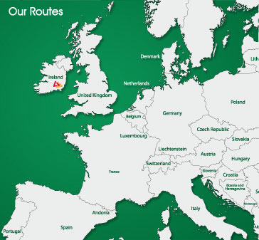 Haulage transprt Routes Ireland, Great Britain, Europe